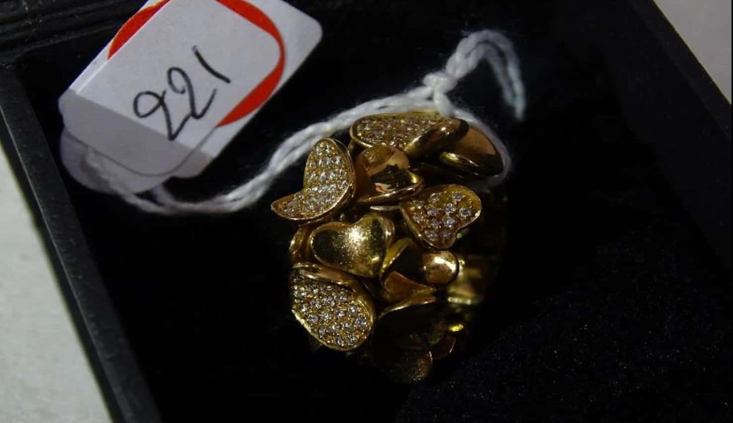 Bague en or de 21,40 g serties de diamants