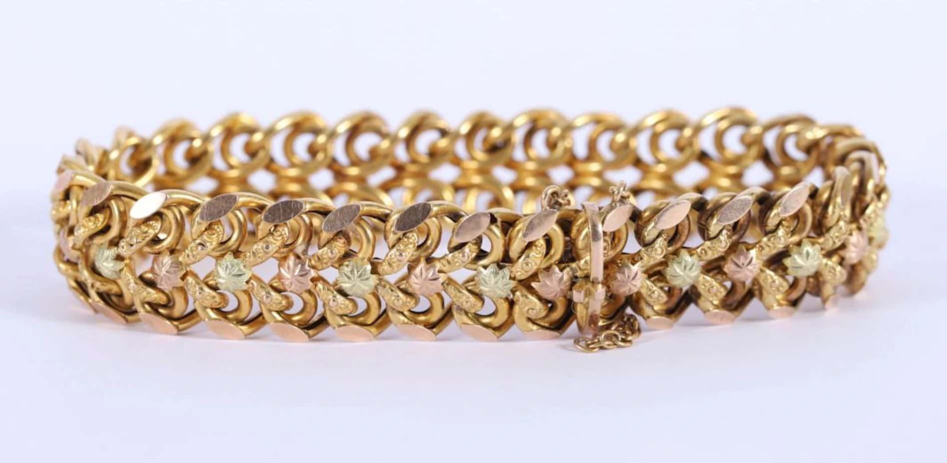 Bracelet en or jaune et rose de 19,55 g