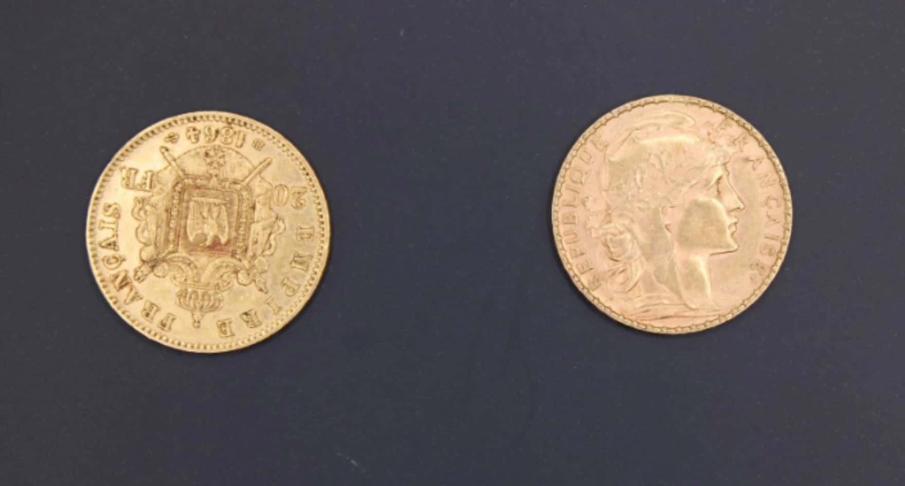 Deux pièces Louis d'or 20 Fr en or, Louis d'or · Pièce en or à Castres — photo 1