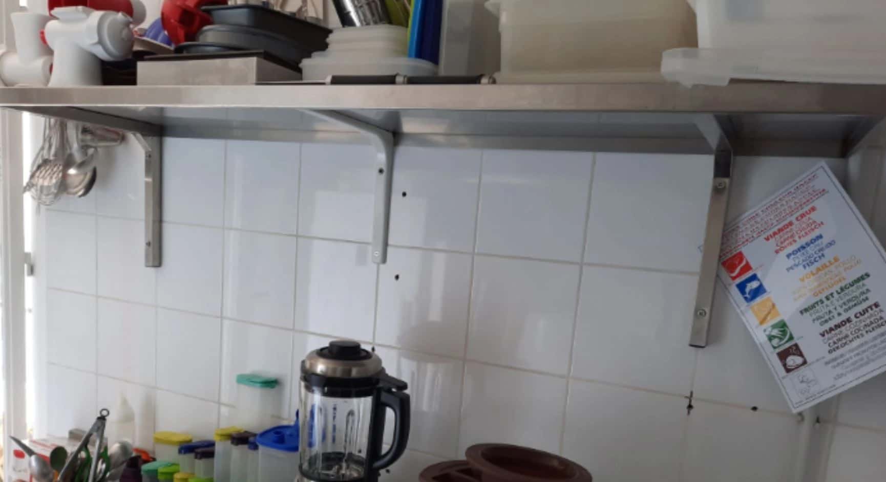2 étagères murales en inox 1300x400