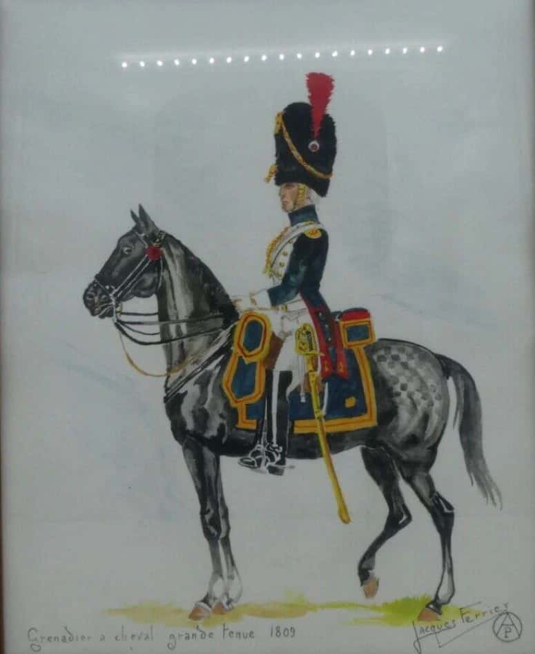 Gouache signée de Jacques Ferrier, datée 1809