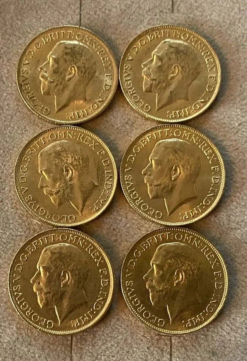 Lot de pièce de 6 souverains Anglais George V
