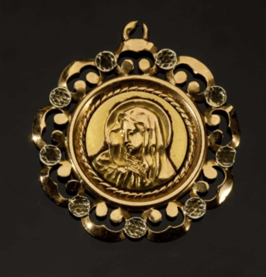 Médaille en or jaune et gris 18K