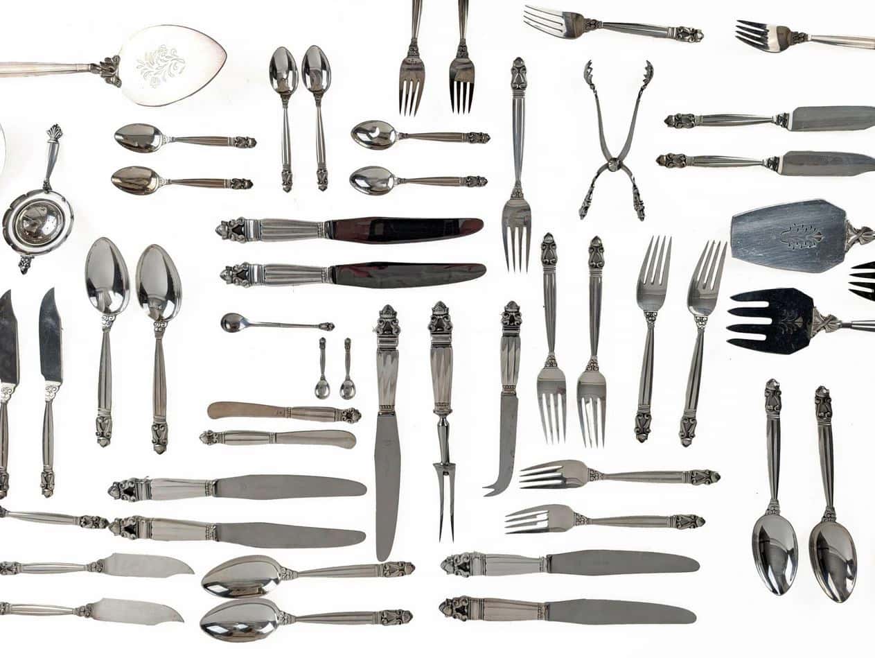 Ménagère en argent 925‰ de Georg Jensen, de 103 pièces