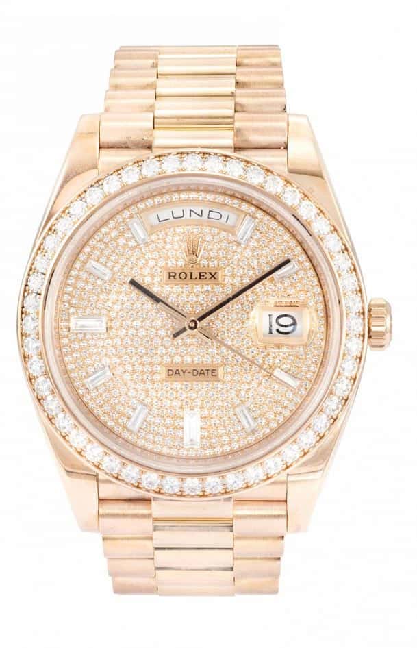 Montre Rolex de 189,60 g en or rose de 18K-750‰, Serti de diamants · Rolex à Cannes — photo 1