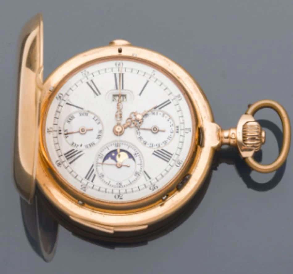 Montre savonnette en or jaune de 59 mm de diamètre