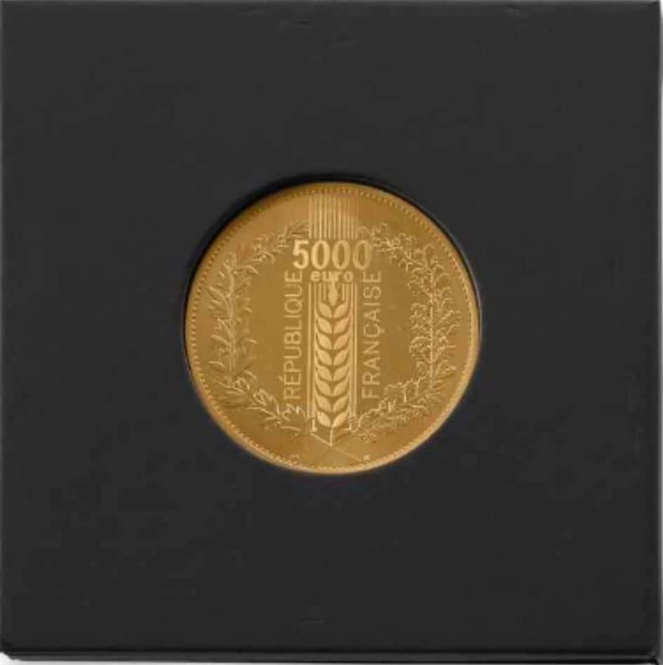 Pièce de 5000 € en or, monnaie de Paris, 2021, en boîte d'origine