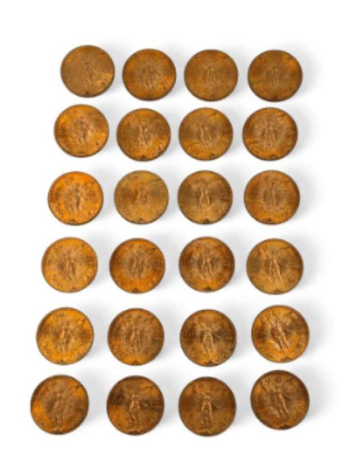 24 pièces de 50 pesos en or du Mexique, En or à Paris — photo 1