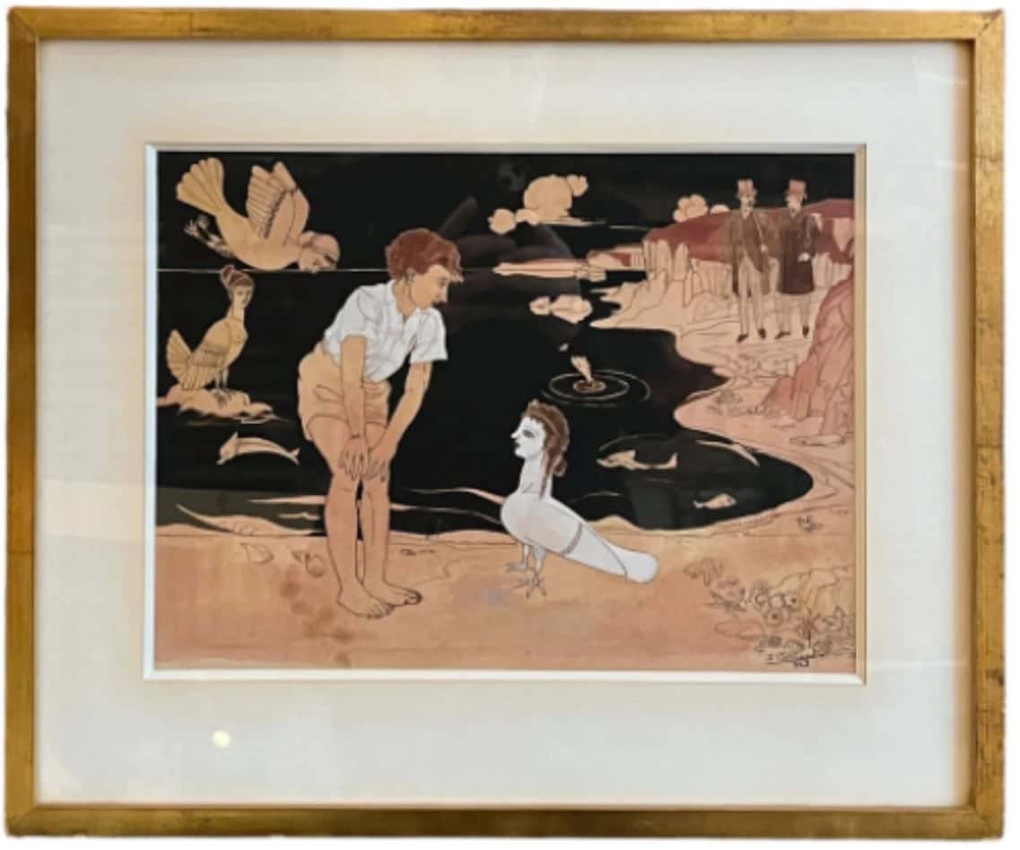 Tableau intitulé L'Enfant et la Sirène créé en 1963