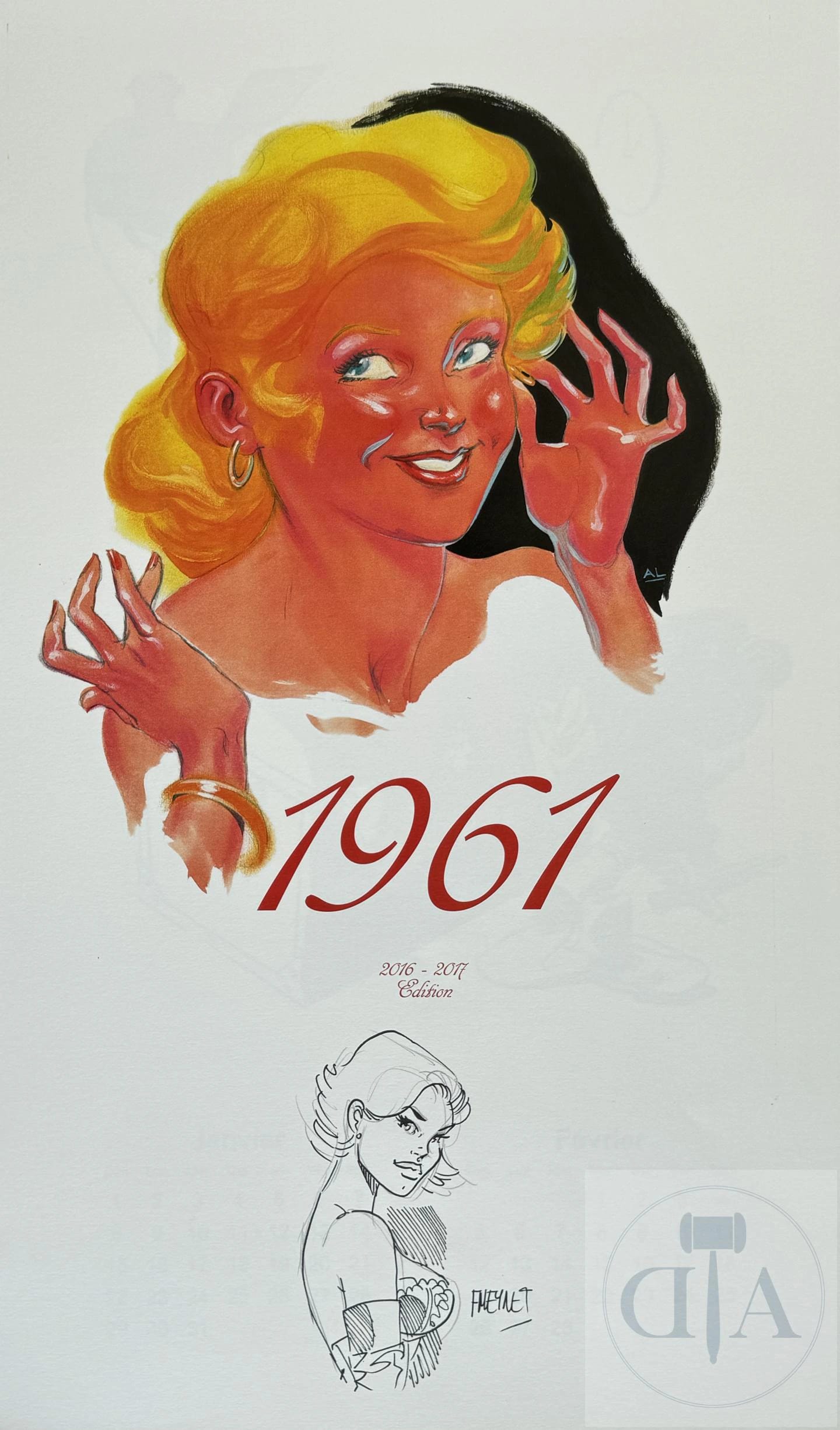 Séverin / Meynet. Calendrier "1961" années 2016-20…, Séverin · Dessin · MEYNET · 1961 — photo 1